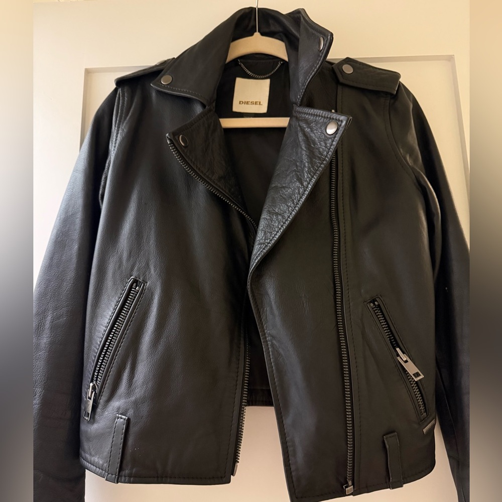Diesel Black leather Jacket